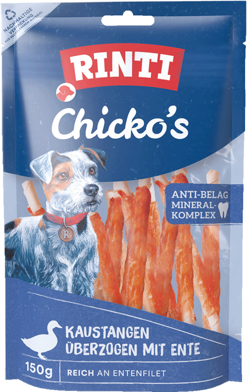 Rinti Chicko Kaustange mit Ente klein 150g