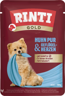 Gold - Huhn Pur & Geflügelherzen - Frischebeutel - 100g