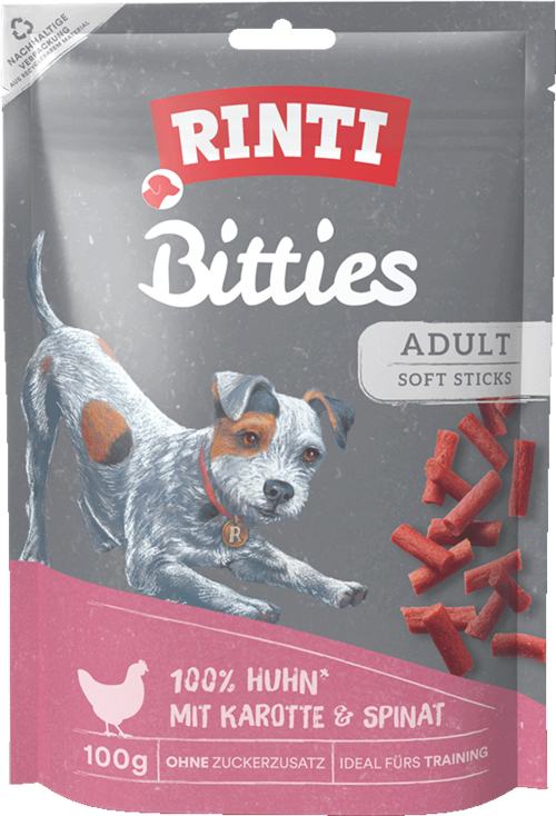 Rinti Bitties Huhn mit Karotten & Spinat 100g