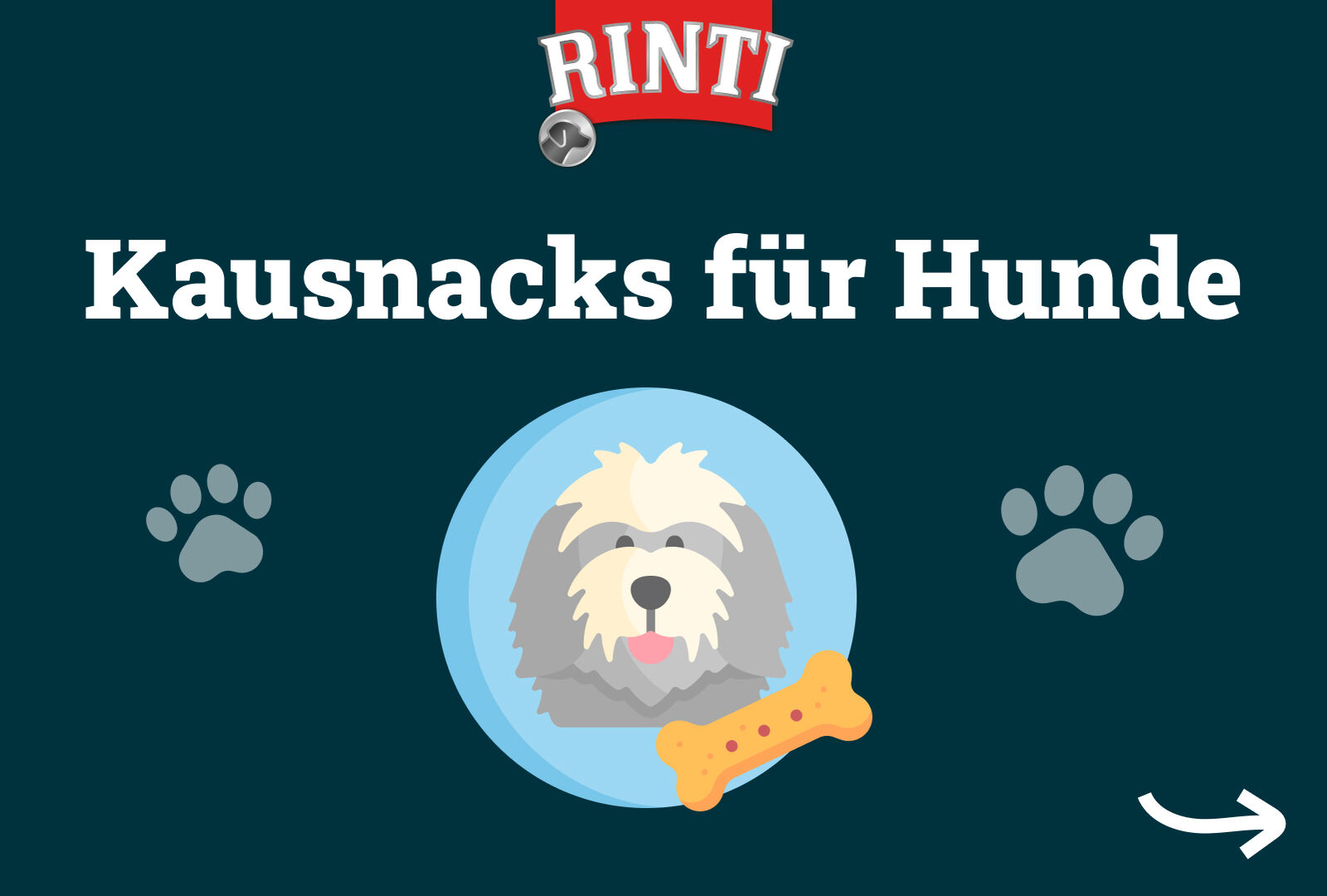 Infografik von Rinti zum Thema Kausnacks für Hunde
