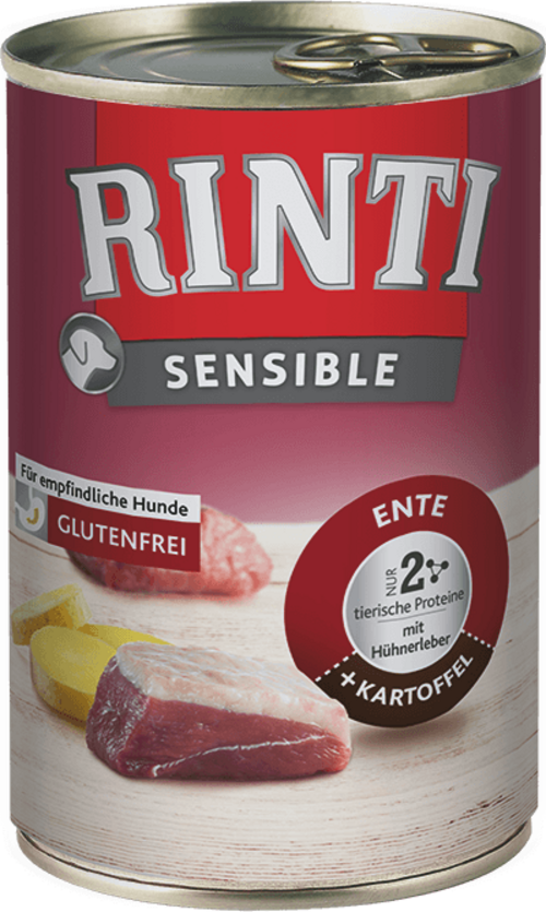 Rinti Sensible Ente, Hühnerleber + Kartoffel  400g