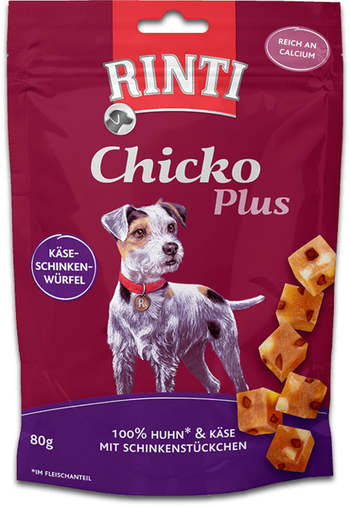 Rinti Chicko Plus Käse-Schinken-Würfel 80g