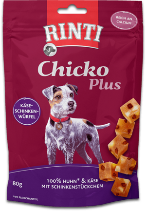 Rinti Chicko Plus Käse-Schinken-Würfel 80g