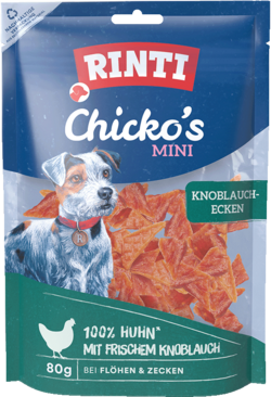Chicko Mini - Mini Knoblauchecken mit Huhn - Beutel - 80g