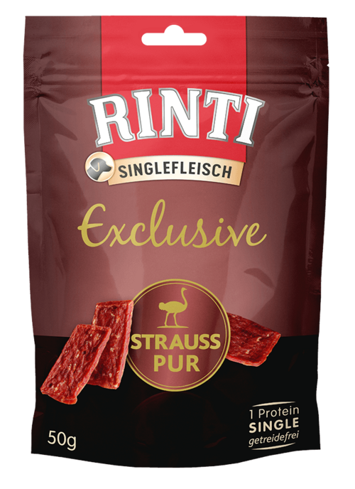 Rinti Singlefleisch Exclusive Strauß pur 50g