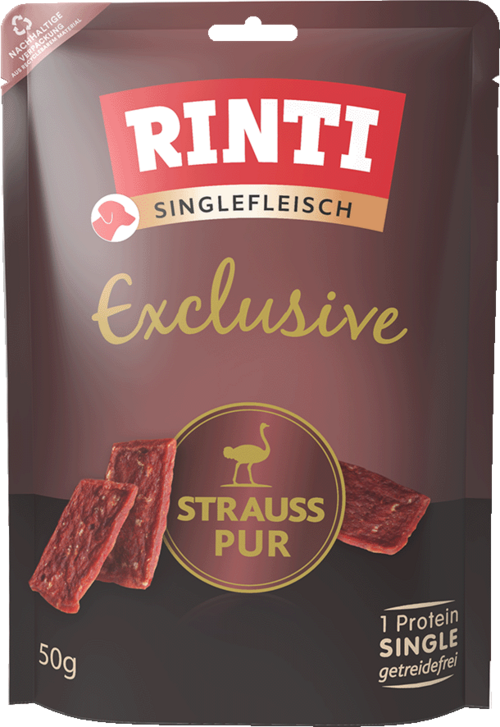 Rinti Singlefleisch Exclusive Strauß pur 50g