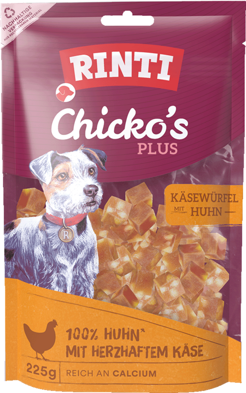 Rinti Chicko Plus Käsewürfel mit Huhn 225g