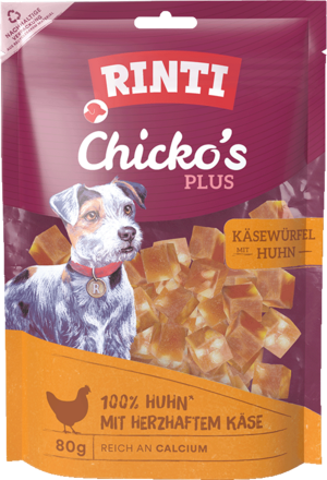 Rinti Chicko Plus Käsewürfel mit Huhn 80g