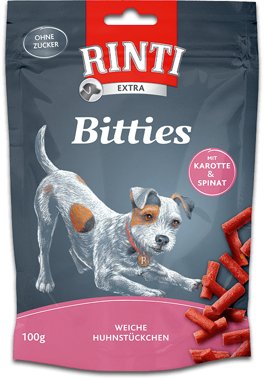 Bitties Huhn mit Karotten &amp; Spinat Beutel 100g